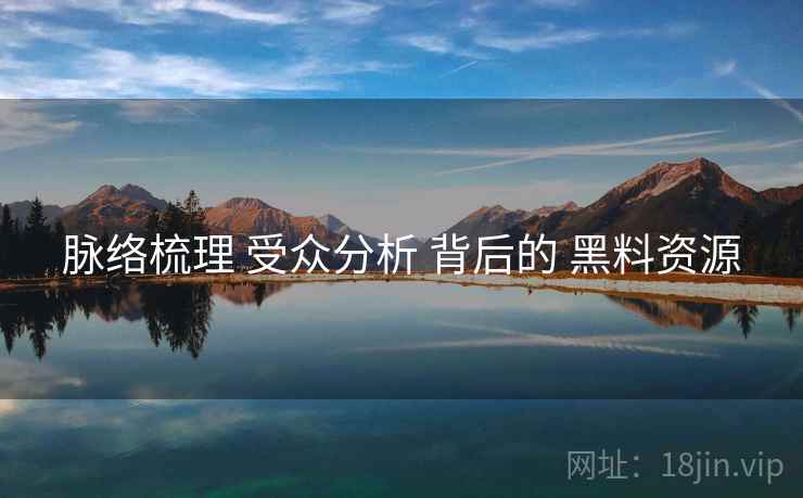 脉络梳理 受众分析 背后的 黑料资源