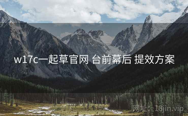 w17c一起草官网 台前幕后 提效方案