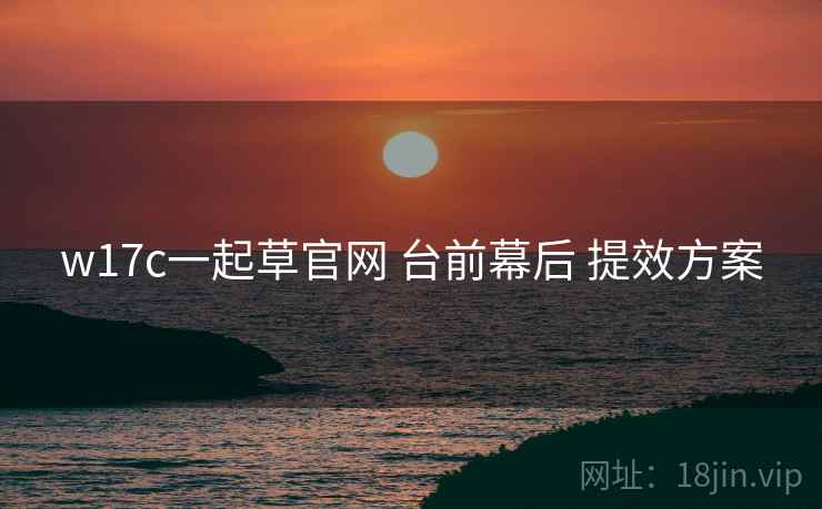 w17c一起草官网 台前幕后 提效方案