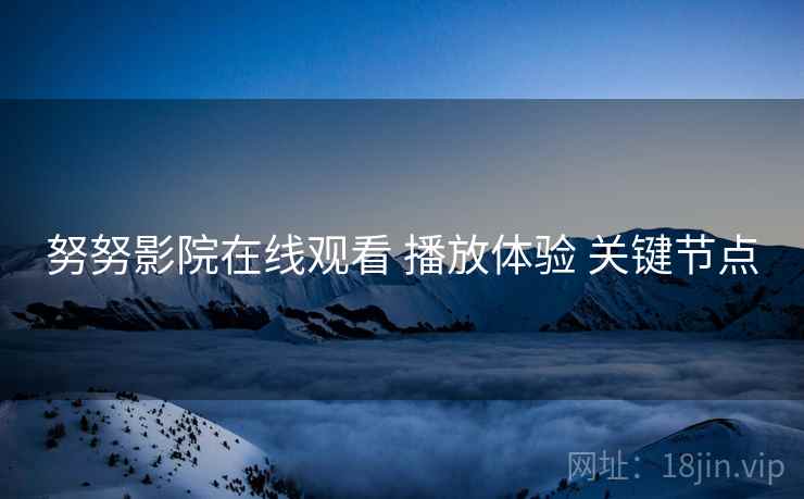 努努影院在线观看 播放体验 关键节点