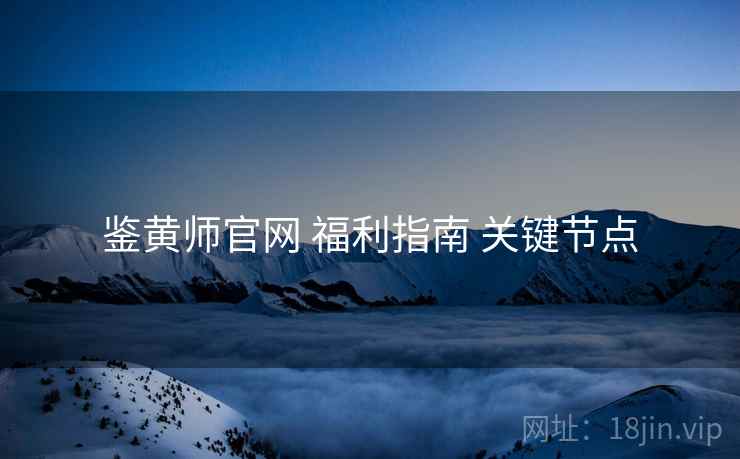 鉴黄师官网 福利指南 关键节点